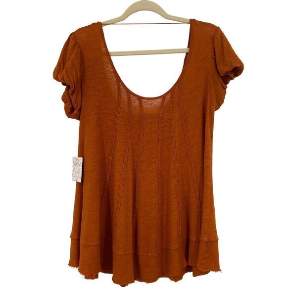 Free People We The Free Star Tee Shirt Orange XS NWT - Picture 8 of 12